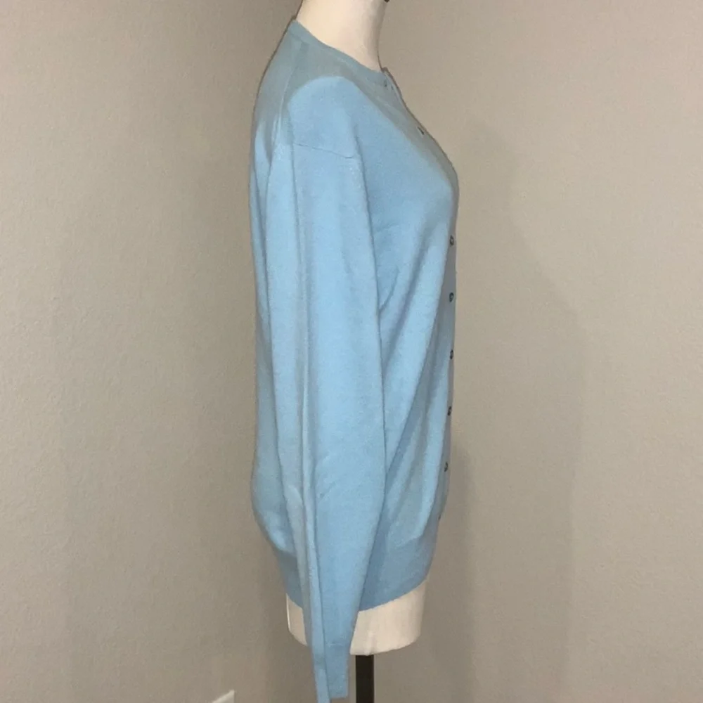 Pringle 100% Cashmere Baby Blue Women's Cardigan Sz 10 Sweater Scotland Vintage - Picture 4 of 8